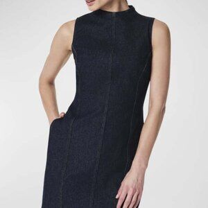 SPANX Seamed Denim Mini Shift Dress – Dark Indigo – Size Small – New With Tags